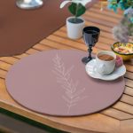 6+1'li Renkli Zemin Yaprak Tasarımlı Supla Runner Seti Realhomes