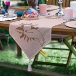 6+1'li Renkli Zemin Onedraw Çizimli Özel Tasarım Supla Runner Seti Realhomes