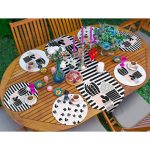 6+1'li Kumlama Çizgili Zeminn Kaktüs Tasarımlı Supla Runner Seti Realhomes