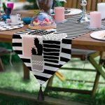 6+1'li Kumlama Çizgili Zeminn Kaktüs Tasarımlı Supla Runner Seti Realhomes