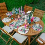 6+1'li Krem Zeminli Renkli Kaktüs Tasarımlı Supla Runner Seti Realhomes