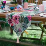 6+1'li Krem Zeminli Renkli Kaktüs Tasarımlı Supla Runner Seti Realhomes