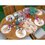 6+1'li Turuncu Sonbahar Yaprakları Özel Tasarım Supla Runner Seti Realhomes