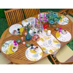 6+1'li Renkli Fırça Darbeleri Özel Tasarımlı Supla Runner Seti Realhomes