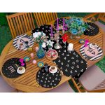 6+1'li Siyah Love Motifli Aşk Temalı Supla Runner Seti Realhomes