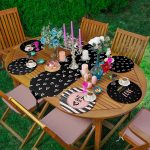 6+1'li Siyah Love Motifli Aşk Temalı Supla Runner Seti Realhomes