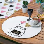 6+1'li Renkli Gold Detaylı Kalp Tasarımlı Sevgililer Günü Temalı Supla Runner Seti Realhomes