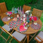 6+1'li Siyah Beyaz Çizgili Kalp Tasarımlı Aşk Temalı Supla Runner Seti Realhomes