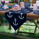 6+1'li Lacivert Zigzag Denizci Tasarımlı Supla Runner Seti Realhomes