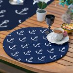 6+1'li Lacivert Zigzag Denizci Tasarımlı Supla Runner Seti Realhomes