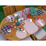 6+1'li Bordo & Laciver Denizci Temalı Supla Runner Seti Realhomes