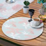 6+1'li Soft Renkli Tropik Yaprak Motifli Supla Runner Seti Realhomes