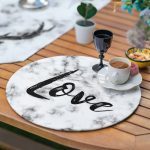 6+1'li Mermer Zemin Üzerinde Özel Tasarım Supla Runner Seti Realhomes