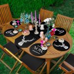 6+1'li Siyah Zemin Mermer Desenli Özel Tasarım Supla Runner Seti Realhomes