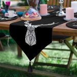 6+1'li Siyah Zemin Mermer Desenli Özel Tasarım Supla Runner Seti Realhomes