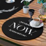 6+1'li Siyah Zemin Mermer Desenli Özel Tasarım Supla Runner Seti Realhomes