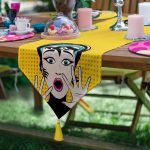 - SuplaRunnerSet463-61li-Ozel-Tasarim-Pop-Art-Kiz-Desenli-Supla-Runner-Seti-2 - Realhomes  6+1'li Özel Tasarım Pop-Art Kız Desenli Supla Runner Seti Realhomes