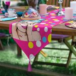 6+1'li Özel Tasarım Pop-Art Kız Desenli Supla Runner Seti Realhomes