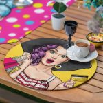 6+1'li Özel Tasarım Pop-Art Kız Desenli Supla Runner Seti Realhomes