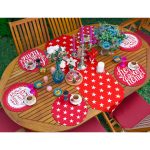 6+1'li Özel Tasarım Home Sweet Home Kırmızı Temalı Supla Runner Seti Realhomes