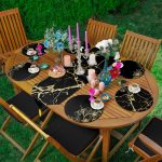 6+1'li Siyah Zeminli Gold Detaylı Özel Tasarım Supla Runner Seti Realhomes