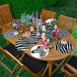 6+1'li Siyah Beyaz Zebra Desen Tasarımlı Supla Runner Seti Realhomes