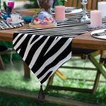 6+1'li Siyah Beyaz Zebra Desen Tasarımlı Supla Runner Seti Realhomes