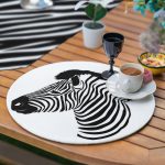 6+1'li Siyah Beyaz Zebra Desen Tasarımlı Supla Runner Seti Realhomes