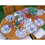 6+1'li Mavi Mandala Özel Tasarımlı Supla Runner Seti Realhomes