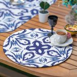 6+1'li Mavi Mandala Özel Tasarımlı Supla Runner Seti Realhomes