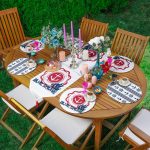 6+1'li Lacivert Çapa Desen Motifli Supla Runner Seti Realhomes