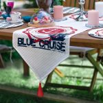 6+1'li Lacivert Çapa Desen Motifli Supla Runner Seti Realhomes