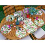 6+1'li Yeşillikler İçinde Flamingo Tasarımlı Supla Runner Seti Realhomes