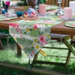 6+1'li Yeşillikler İçinde Flamingo Tasarımlı Supla Runner Seti Realhomes