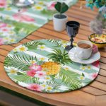 6+1'li Yeşillikler İçinde Flamingo Tasarımlı Supla Runner Seti Realhomes