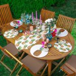 - SuplaRunnerSet7-61li-Beyaz-Zeminde-Ananas-Desenli-Supla-Runner-Seti - Realhomes 6+1'li Beyaz Zeminde Ananas Desenli Supla Runner Seti Realhomes