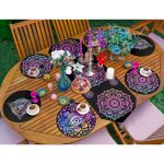 6+1'li Neon Renkli Göz & Mandala Tasarımlı Supla Runner Seti Realhomes