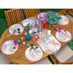 6+1'li Onedraw Kadın Silüet Çizimli Özel Tasarım Supla Runner Seti Realhomes