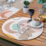 6+1'li Onedraw Kadın Silüet Çizimli Özel Tasarım Supla Runner Seti Realhomes