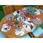 6+1'li Renkli Geometrik Şekiller Özel Tasarım Supla Runner Seti Realhomes