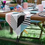 6+1'li Renkli Geometrik Şekiller Özel Tasarım Supla Runner Seti Realhomes