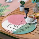 6+1'li Tropik Yaprak & Onedraw Çizimli Özel Tasarım Supla Runner Seti Realhomes