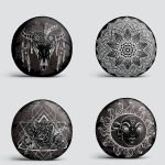 4'lü RealHomes Cow Head Özel Tasarım Dijital Baskılı Yuvarlak Yastık Kırlent Kılıf Seti Realhomes