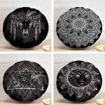 4'lü RealHomes Cow Head Özel Tasarım Dijital Baskılı Yuvarlak Yastık Kırlent Kılıf Seti Realhomes