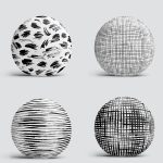 4'lü RealHomes Geometrik Şekil Tasarımlı Modern  Dijital Baskılı Yuvarlak Yastık Kırlent Kılıf Seti Realhomes