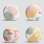 4'lü Modern Yağlı Boya Baskılı Yuvarlak Yastık Kırlent Kılıf Seti Realhomes