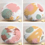 4'lü Modern Yağlı Boya Baskılı Yuvarlak Yastık Kırlent Kılıf Seti Realhomes