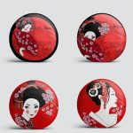 4'lü Şaman Kız Tasarımlı Yastık Modern Yuvarlak Yastık Kırlent Kılıf Seti Realhomes