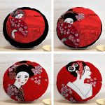 4'lü Şaman Kız Tasarımlı Yastık Modern Yuvarlak Yastık Kırlent Kılıf Seti Realhomes