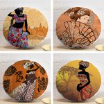 4'lü Etnik Afrika Women Desenli Yuvarlak Yastık Kırlent Kılıf Seti Realhomes